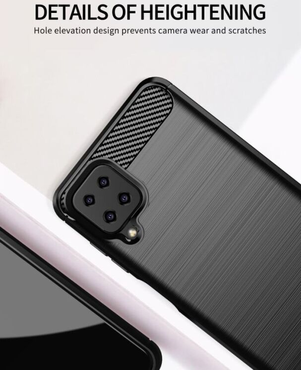 Защитный чехол UniCase Carbon для Samsung Galaxy A12 (A125) / A12 Nacho (A127) - Black: фото 5 из 10