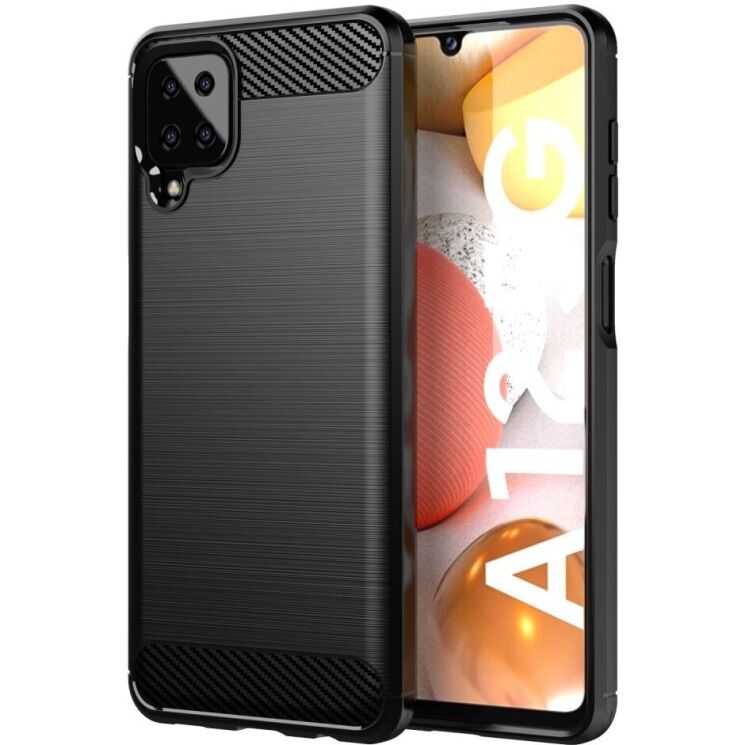 Защитный чехол UniCase Carbon для Samsung Galaxy A12 (A125) / A12 Nacho (A127) - Black: фото 1 из 10
