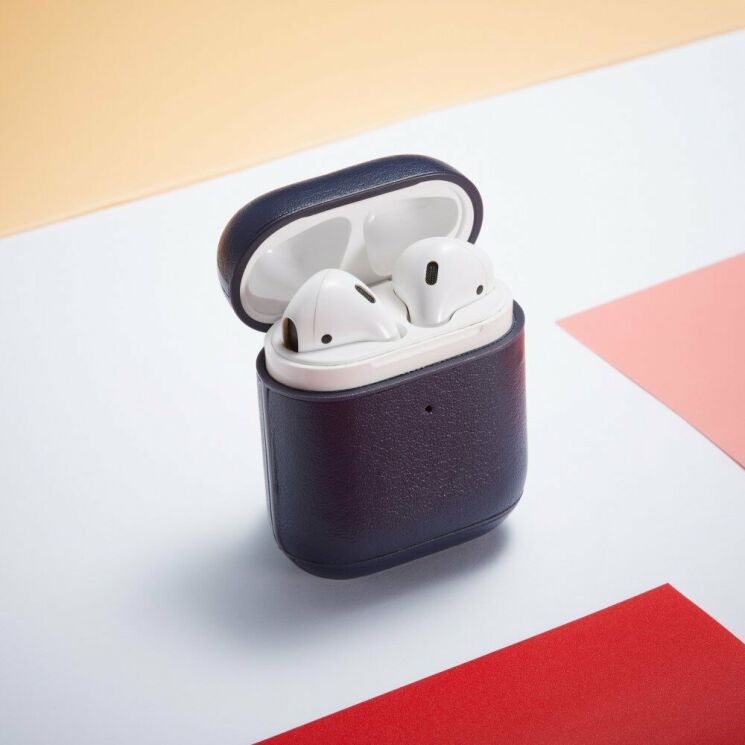 Защитный чехол UniCase Leather Cover для Apple AirPods 1 / 2 - Navy Blue: фото 13 из 13