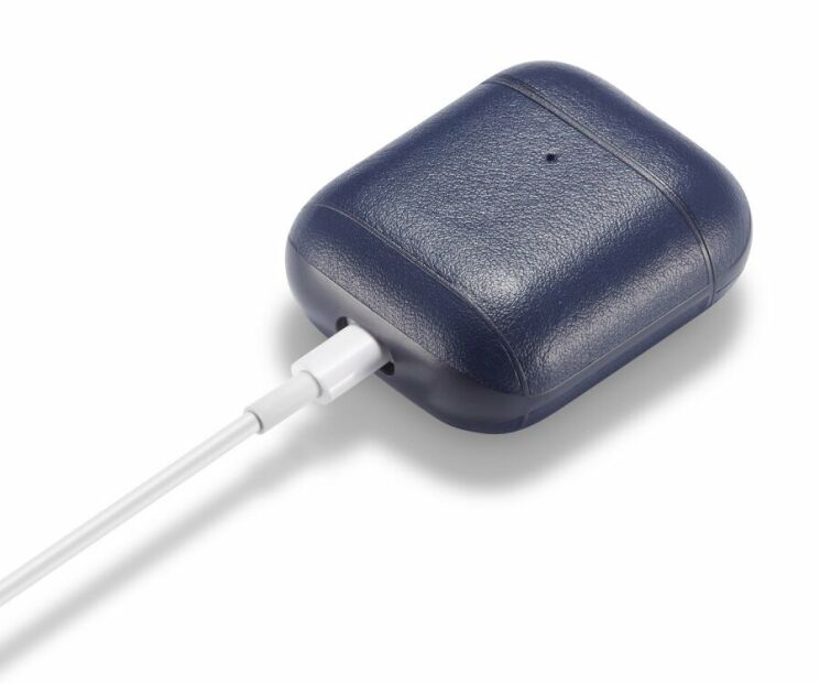 Защитный чехол UniCase Leather Cover для Apple AirPods 1 / 2 - Navy Blue: фото 9 из 13