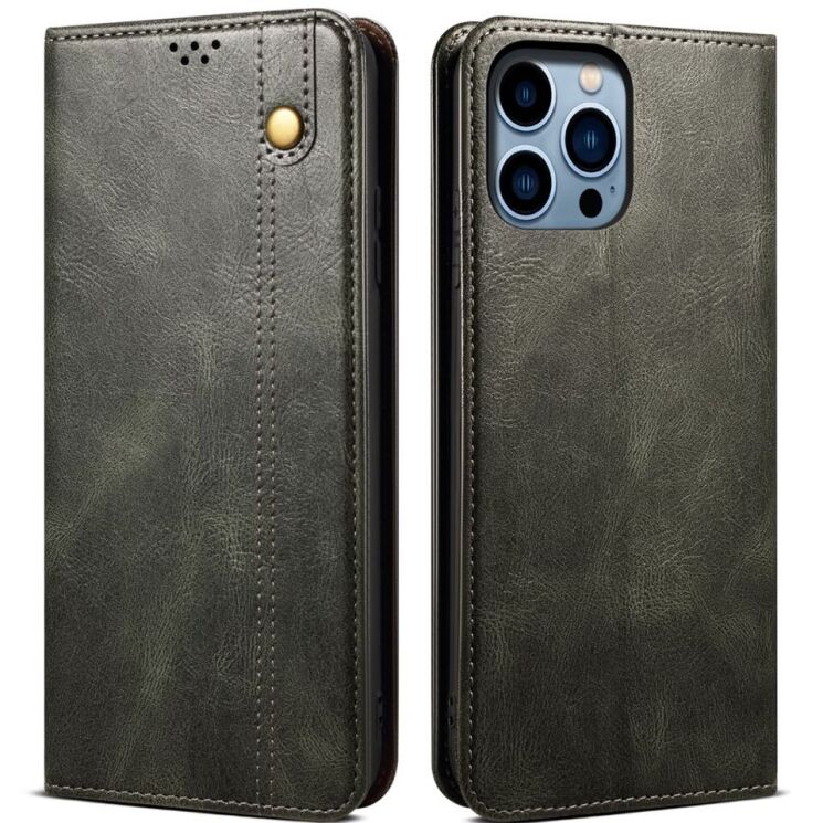 Защитный чехол UniCase Leather Wallet для Apple iPhone 16 Pro - Green: фото 1 из 6