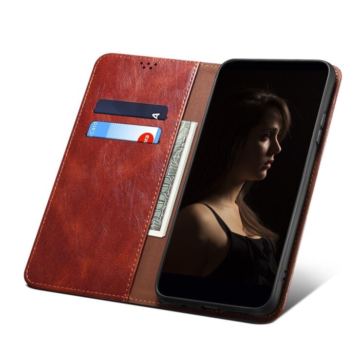 Захисний чохол UniCase Leather Wallet для Samsung Galaxy A35 (A356) - Brown: фото 4 з 7