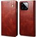 Защитный чехол UniCase Leather Wallet для Xiaomi Poco F6 Pro - Brown (354925Z). Фото 1 из 7