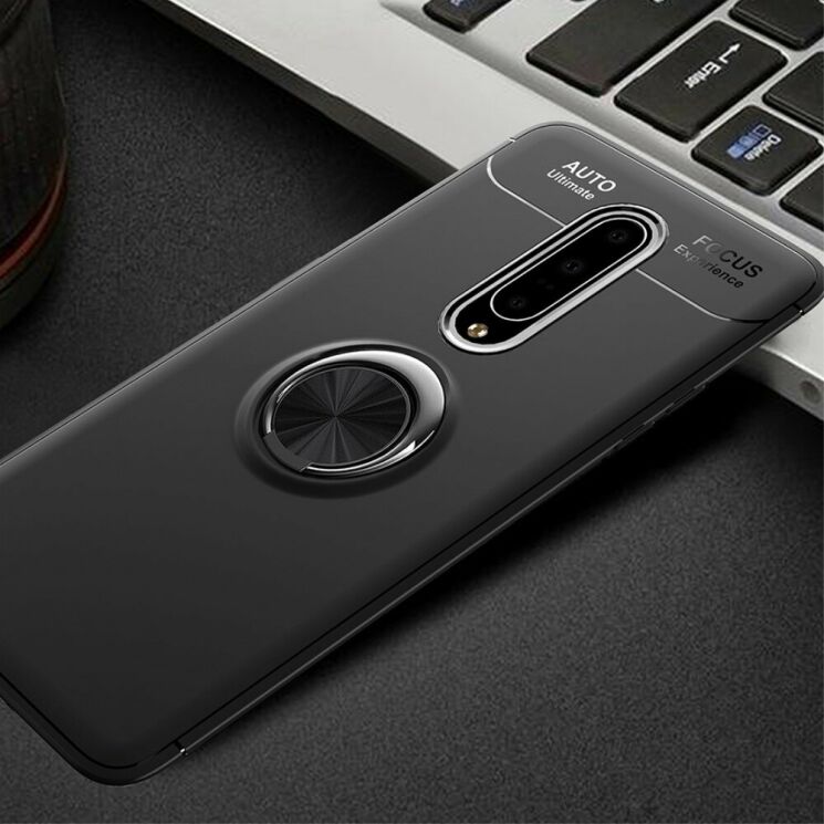Захисний чохол UniCase Magnetic Ring для OnePlus 7 Pro - Black: фото 1 з 10