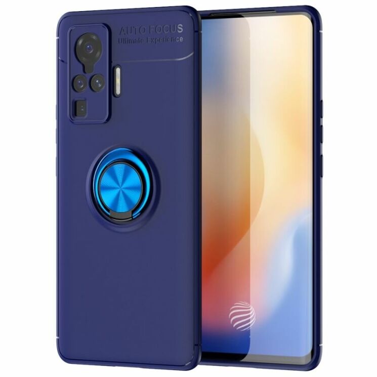 Чехол с магнитным кольцом UniCase Magnetic Ring для VIVO X50 Pro - Blue: фото 1 из 16