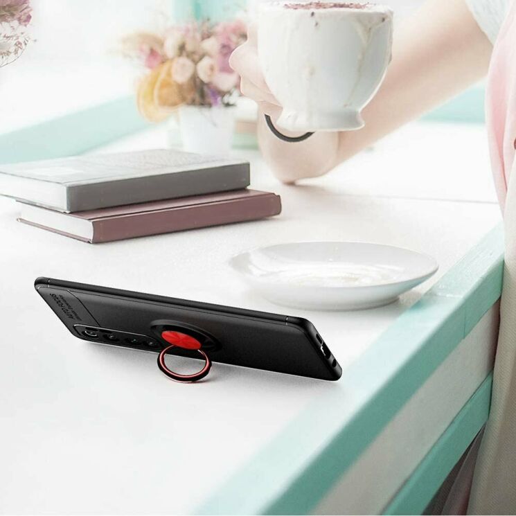 Чехол с магнитным кольцом UniCase Magnetic Ring для Xiaomi Mi Note 10 Lite - Red: фото 4 из 6