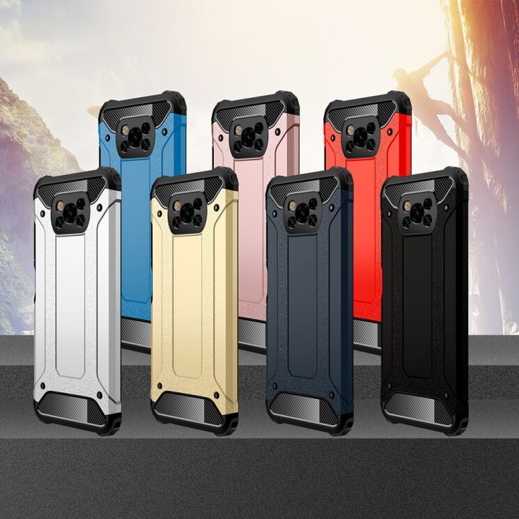 Защитный чехол UniCase Rugged Guard для Xiaomi Poco X3 / Poco X3 Pro - Silver: фото 2 из 11