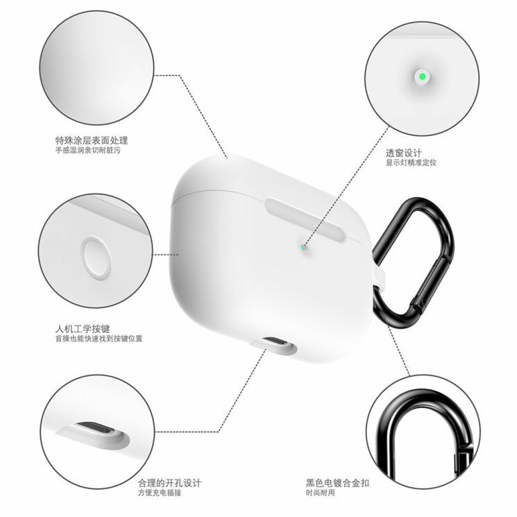 Защитный чехол UniCase Simple Stylish для Apple AirPods Pro - White: фото 5 из 7