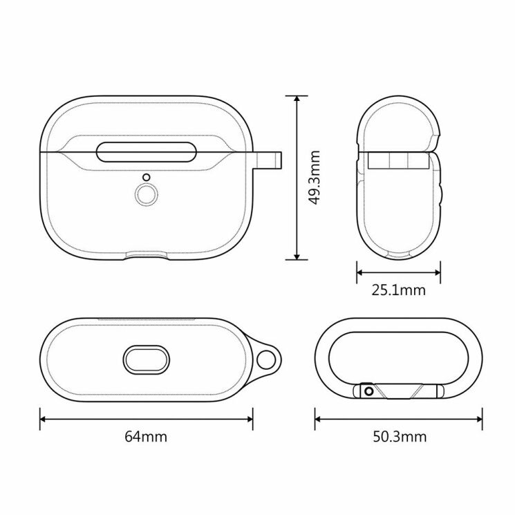 Защитный чехол UniCase Simple Stylish для Apple AirPods Pro - White: фото 4 из 7