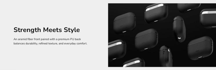 Защитный чехол UNIQ Keva Prime для AirPods Pro 3 (UNIQ-AIRPODSPRO3-KEVPCBLK) - Black: фото 5 из 7