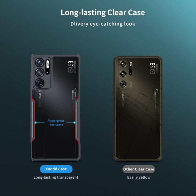 Захисний чохол XUNDD Rugged Case для ZTE Nubia Red Magic 9 Pro - Black: фото 5 з 11